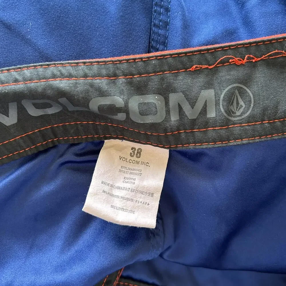 Volcom Blue Orange Colorblock Boardshorts Swimsuit Men’s 38 Waist